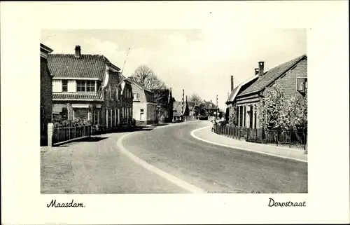 Passepartout Ak Maasdam Südholland, Dorpstraat