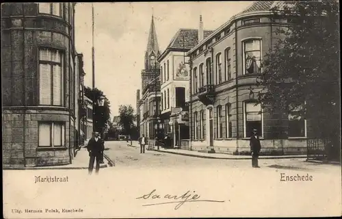 Ak Enschede Overijssel Niederlande, Marktstraat