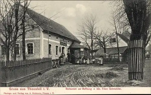 Ak Thoßfell Neuensalz Vogtland, Restaurant zur Hoffnung