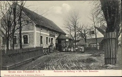 Ak Thoßfell Neuensalz Vogtland, Restaurant zur Hoffnung