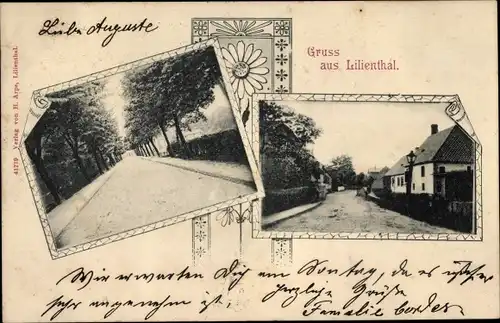 Passepartout Ak Lilienthal im Landkreis Osterholz, Straßenpartie