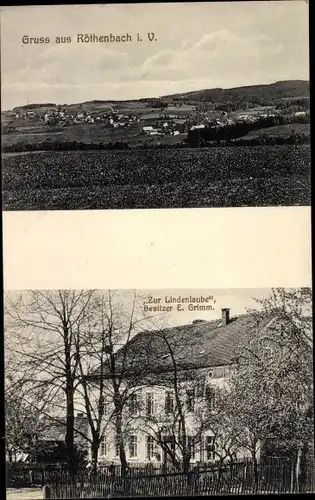 Ak Röthenbach Rodewisch im Vogtland Sachsen, Panorama, Zur Lindenlaube