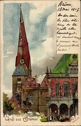 Künstler Litho Kley, Heinrich, Hansestadt Bremen, Liebfrauenkirche