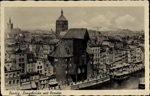 Ak Gdańsk Danzig, Langebrücke, Krantor