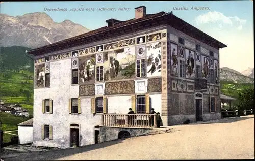 Ak Cortina d'Ampezzo Veneto, Dependance acquila nera, Schwarzer Adler