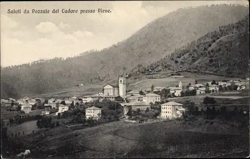 Ak Pozzale del Cadore Veneto, Blick auf den Ort