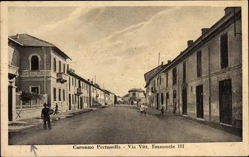 Ak Caronno Pertusella Lombardei, Via Vittorio Emanuele III