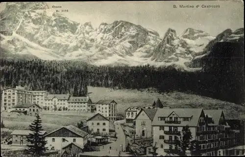 Ak Sankt Martin am Sismunthbach San Martino di Castrozza Südtirol, Blick auf den Ort