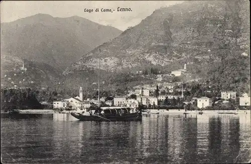 Ak Lenno Lago di Como Lombardia, Blick auf den Ort