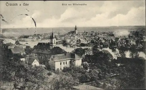 Ak Krosno Odrzańskie Crossen Oder Ostbrandenburg, Blick von der Wilhelmshöhe