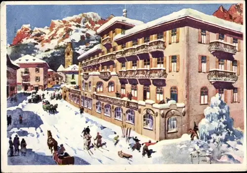 Künstler Ak Cortina d'Ampezzo Veneto, Parc Hotel Concordia, Propr. M. Apollonio