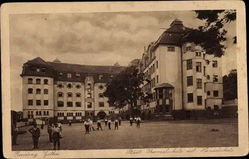 Ak Gotha Thüringen, Städtische Oberrealschule mit Handelsschule