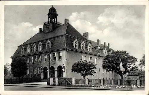 Ak Zipsendorf Meuselwitz in Thüringen, Schule