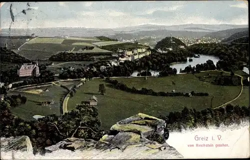 Ak Greiz im Vogtland, Blick vom Hirschstein