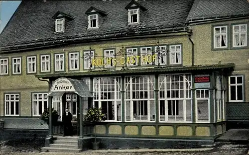 Ak Oberweißbach im Weißbachtal Thüringen, Hotel Goldener Anker, Koch's Gasthof