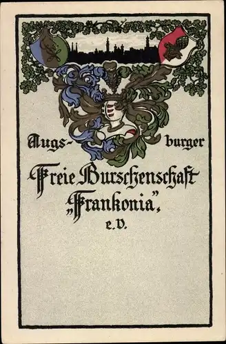 Studentika Ak Augsburg in Schwaben, Freie Burschenschaft Frankonia e.V., Wappen