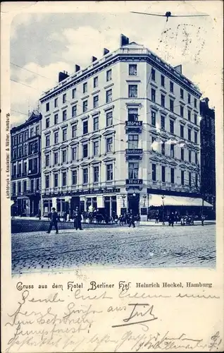 Ak Hamburg Mitte, Hotel Berliner Hof, Inh. Heinrich Heckel