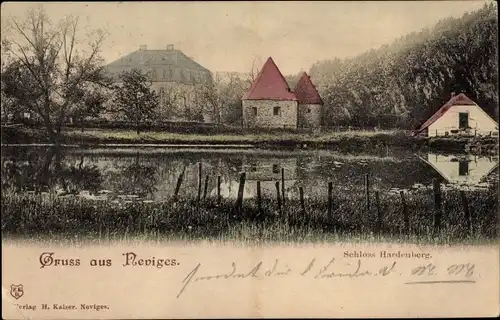 Ak Neviges Velbert Nordrhein Westfalen, Blick zum Schloss Hardenberg