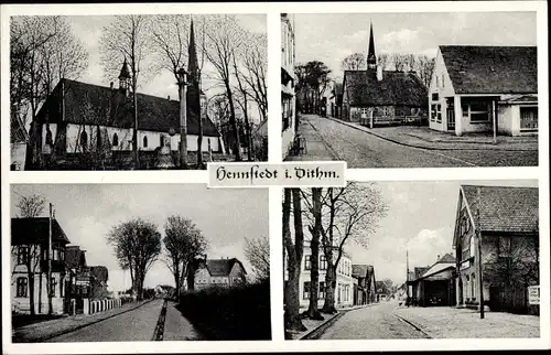 Ak Hennstedt in Dithmarschen, Ortsansichten, Kirche