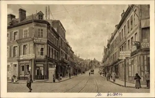 Ak Saint Quentin Aisne Frankreich, Rue d´Isle, Hauptstraße, Straßenbahn