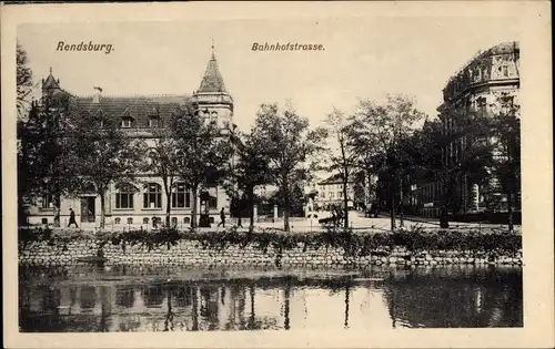 Ak Rendsburg in Schleswig Holstein, Bahnhofstraße