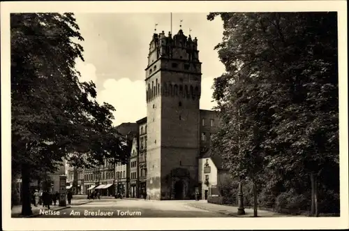 Ak Nysa Neisse Neiße Schlesien, Partie am Breslauer Torturm