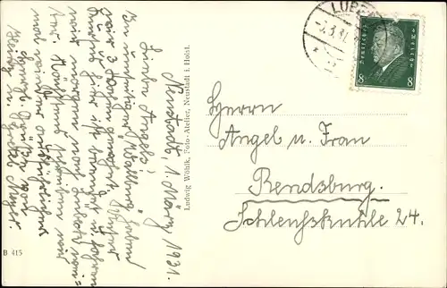 Ak Neustadt in Holstein, Cafe Wallburg, Restaurant und Pensionat, Segelboot