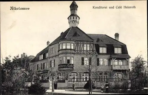 Ak Berlin Zehlendorf Nikolassee, Konditorei und Cafe Heinroth