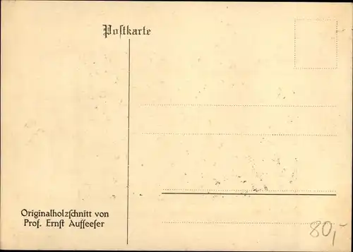 Künstler Ak Aufseeser, Ernst, Originalholzschnitt, Entartete Kunst