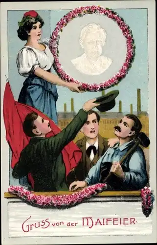 Ak Maifeier, Ferdinand Lassalle,Sozialistischer Politiker,Deutsche Arbeiterbewegung,Schmied