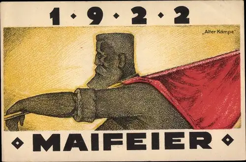 Ak Alter Kämpe, Maifeier 1922, Gewerkschaftsfestkarten