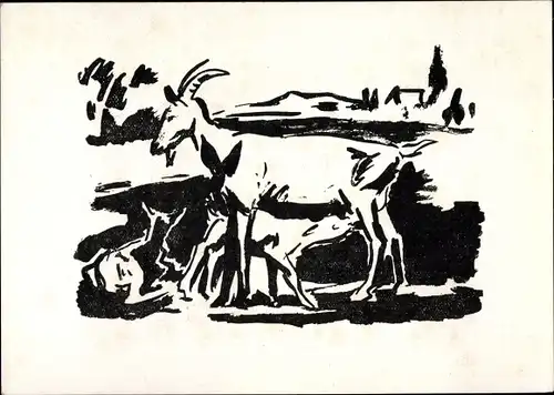 Künstler Ak Schnabel, R., Bergziegen, Jungtiere