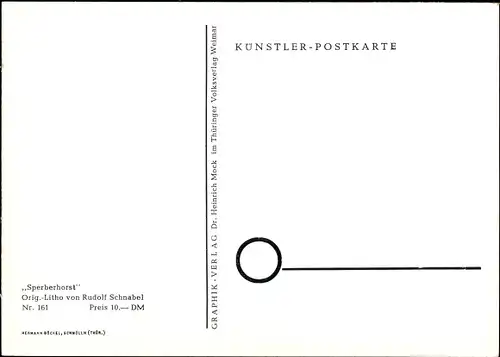 Künstler Ak Schnabel, R., Sperberhorst