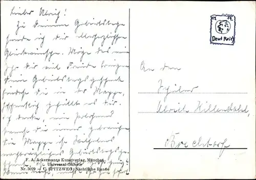 Künstler Ak Spitzweg, C., Nächtliche Runde