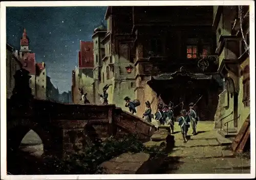 Künstler Ak Spitzweg, C., Nachtrunde