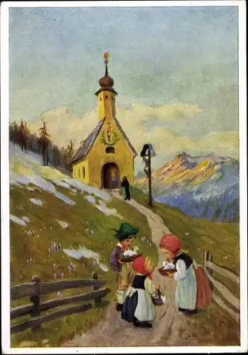 Künstler Ak Schönermark, M., Ostern in den Bergen, Glückwunsch Ostern