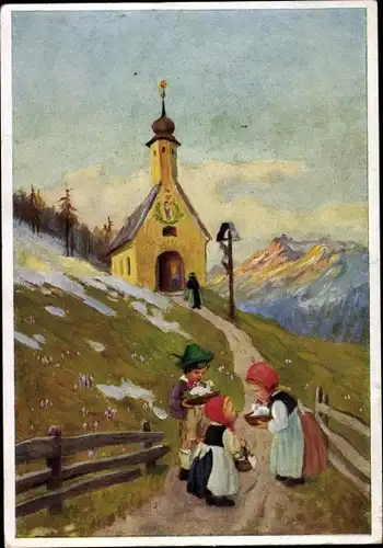 Künstler Ak Schönermark, M., Ostern in den Bergen, Glückwunsch Ostern