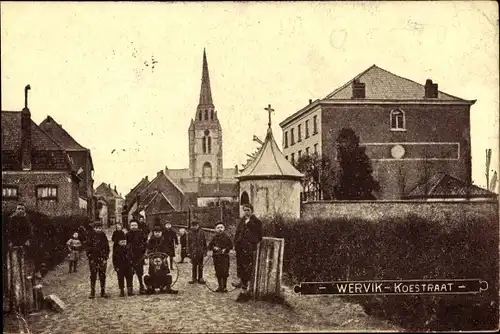 Ak Wervik Wervicq Westflandern, Koestraat