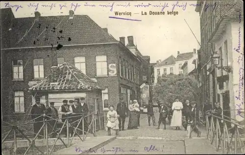 Ak Wervik Wervicq Westflandern, La Douane belge