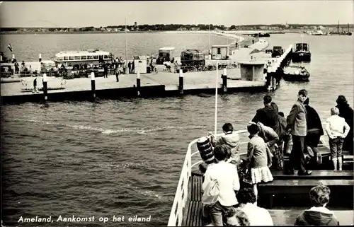 Ak Ameland Friesland Niederlande, Aanskomst op het eiland