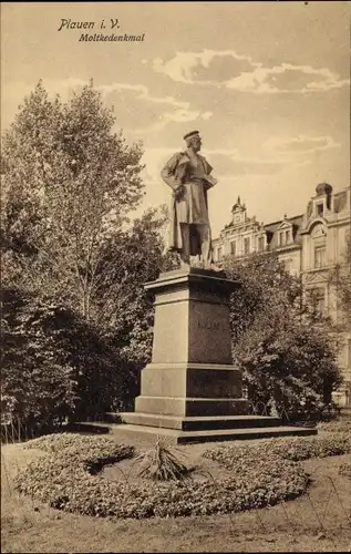 Ak Plauen Vogtland, Moltkedenkmal