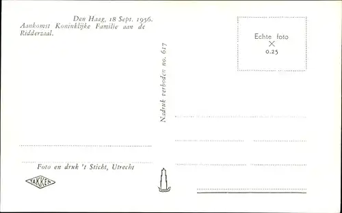 Ak Den Haag Südholland, Königliche Familie, Rittersaal 1956, Kutsche