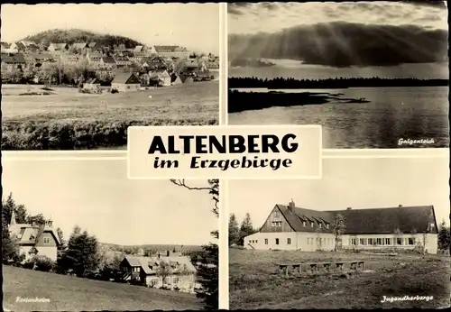 Ak Altenberg im Osterzgebirge, Galgenteich, Ferienheim, Jugendherberge, Panorama