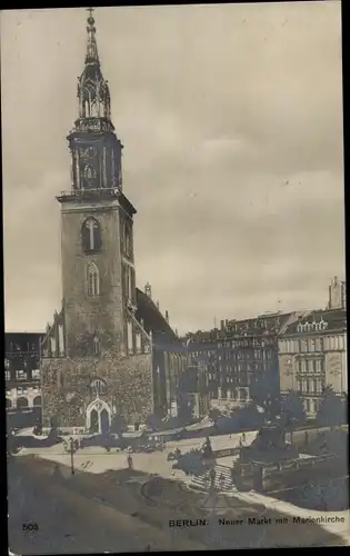 Ak Berlin Mitte, Neuer Markt mit Marienkirche