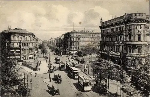 Ak Berlin Tiergarten, Potsdamer Straße, Straßenbahnen