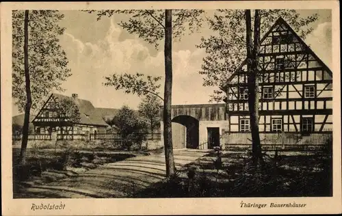 Ak Rudolstadt in Thüringen, Thüringer Bauernhäuser