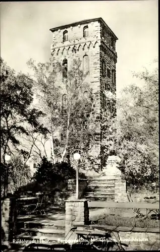 Ak Rudolstadt in Thüringen, Berggaststätte Marienturm, Aussichtsturm