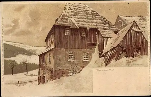 Künstler Ak Hoffmann, R., Oberwiesenthal im Erzgebirge Sachsen, Dorfidylle, Meissner & Buch Serie II