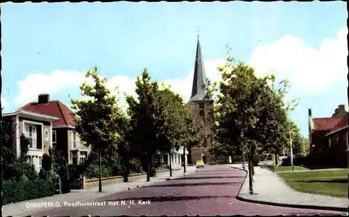 Ak Dinxperlo Gelderland, Raadhuisstraat met N. H. Kerk