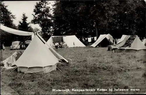 Ak Winterswijk Gelderland Niederlande, Gem. Kampeerterrein, Kotten bij Italiaanse meren